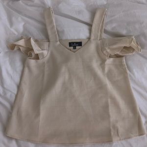 Lulu's Cream Cold Shoulder Top